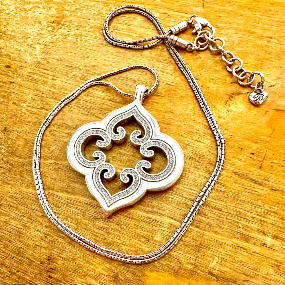 Brighton Toledo Alto Necklace Silver Large Excellent Condition NoTags